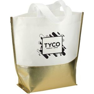 Large Laminated Metallic Bottom Tote