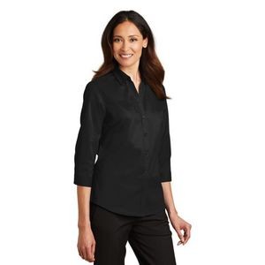 Port Authority Ladies 3/4-Sleeve SuperPro Twill Shirt.