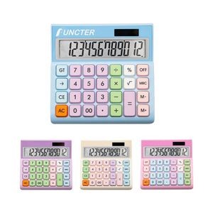 Battery Power 12 Digits Desktop Calculator W/ Non-Slip Base