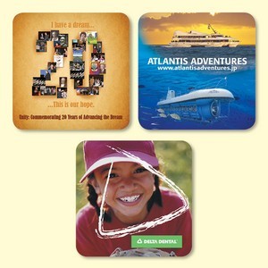 Vynex® Heavy Duty 4"x4"x1/16" Hard Surface Drink Coaster