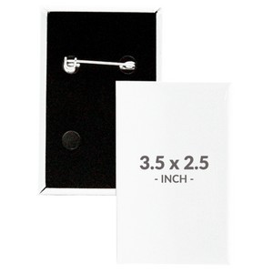 3.5 X 2.5 Inch Rectangle Custom Buttons