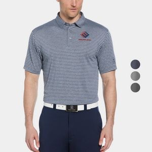PGA TOUR® Heather Strip Men's Feeder Golf Polo Shirt with Custom Logo