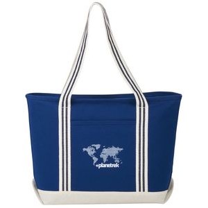 Atlantic Stripe 20oz Cotton Zippered Boat Tote