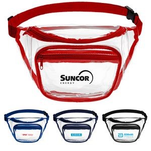 Clear PVC Fanny Pack w/Dual Pockets Large