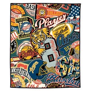 Micro-Plush Picnic Blanket with Carry Strap 50" x 60" 410GSM-Full Color