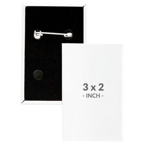 3 X 2 Inch Rectangle Custom Buttons