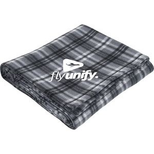 Rollable Plaid Fleece Throw Blanket 50'' x 60'' Unfolded