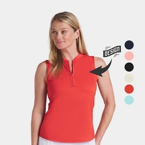 PUMA® Aerlon Mock Women's Sleeveless 1/4-Zip Golf Polo Shirt