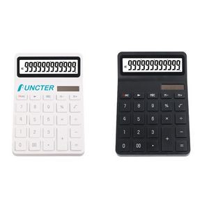 Solar & Battery Dual Power Electronic Calculator W/ Non-slip Base