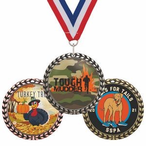 Medal w/Wreath Border - Full Color Imprint - 6 Day Production